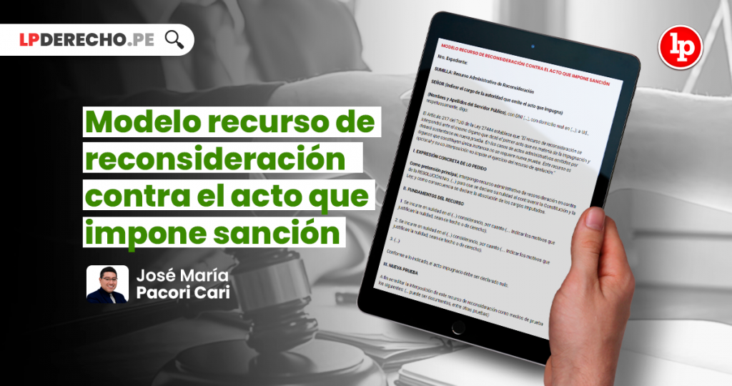 Modelo recurso de reconsideración contra el acto que impone sanción LP