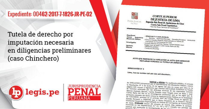 Tutela de derecho por imputación necesaria en diligencias preliminares (caso Chinchero)
