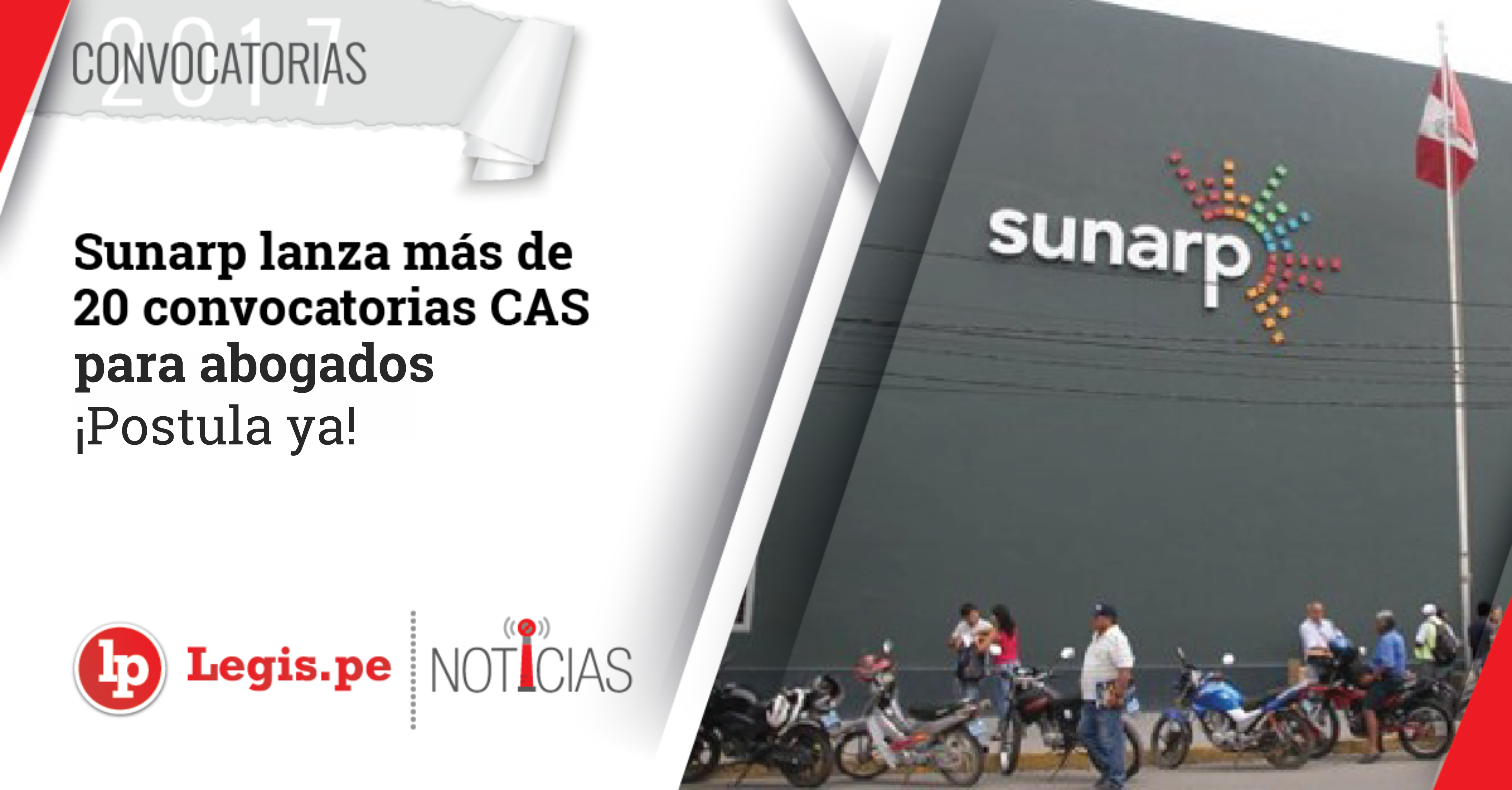 Sunarp lanza más de 20 convocatorias CAS para abogados. ¡Postula ya! LP