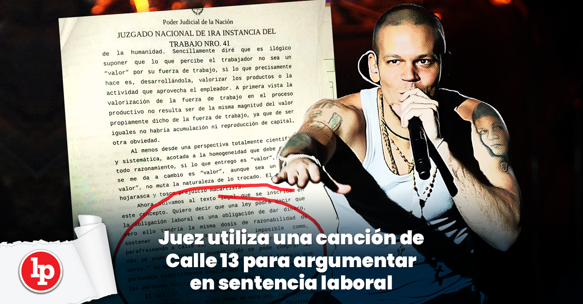Juez utiliza una canción de Calle 13 para argumentar en sentencia
