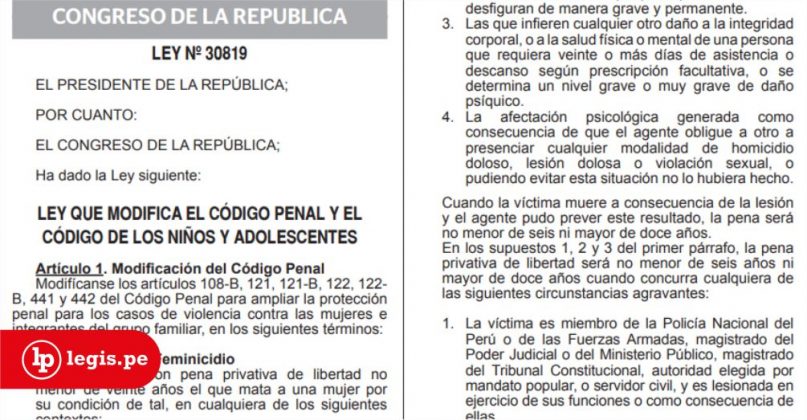 ¡Oficial!: Publican Ley 30819, Que Modifica El Código Penal Y El Código ...