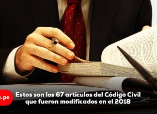 Estos son los 67 artículos del Código Civil que fueron modificados el 2018