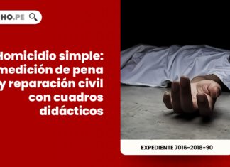 Homicidio simple: medición de pena y reparación civil con cuadros didácticos