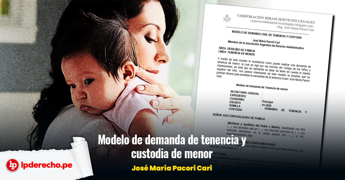 Modelo De Demanda De Tenencia Y Custodia De Menor Por Jose Maria