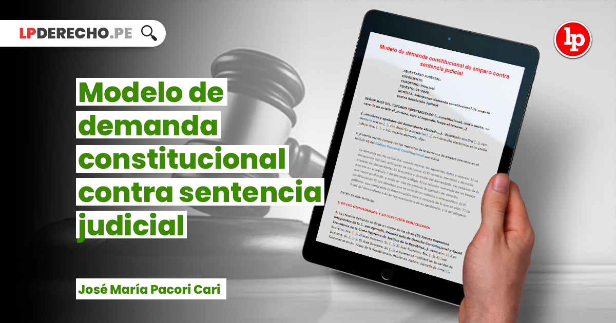 Modelo de demanda constitucional contra sentencia judicial, por José María  Pacori Cari | LP