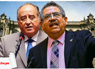 Antero Flores Araoz y Manuel Merino de Lama con logo de LP
