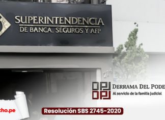 Fachada de la SBS con Derrama del Poder Judicial Resolución SBS 2745-2020 con logo lp
