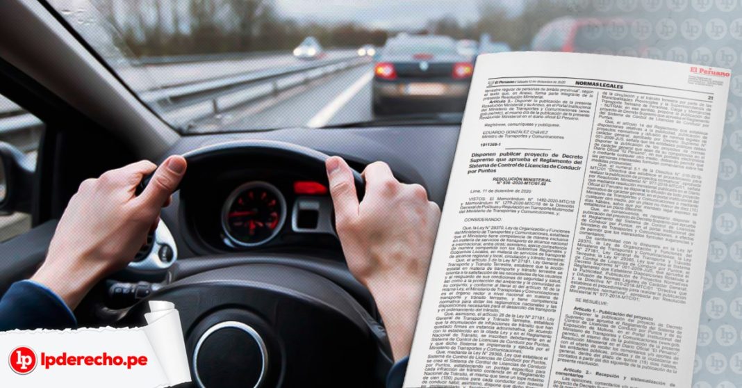 Resolución Ministerial 936-2020-MTC-01-02 Persona en un auto manejando con logo LP