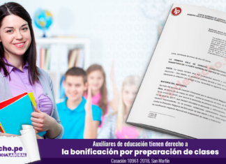 Auxiliares de educación tienen derecho a la bonificación por preparación de clases
