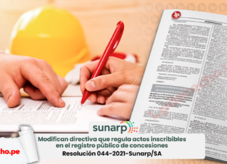 Sunarp: modifican directiva que regula actos inscribibles en el registro público de concesiones