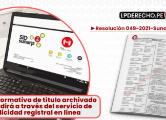 Resolución 049-2021-Sunarp/SA con logo de LP
