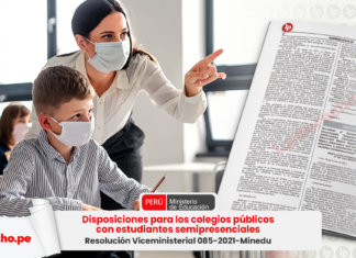 Disposiciones para los colegios públicos con estudiantes semipresenciales