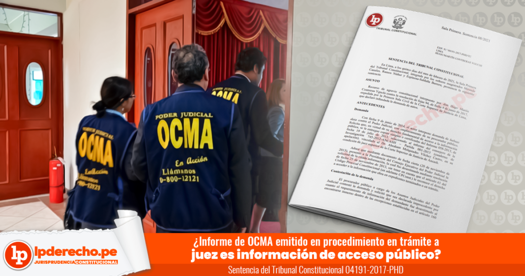 ¿Informe de OCMA emitido en procedimiento en trámite a juez es información de acceso público?