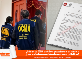 ¿Informe de OCMA emitido en procedimiento en trámite a juez es información de acceso público?
