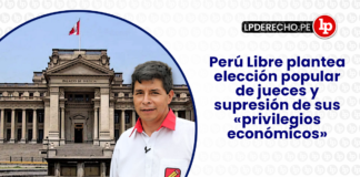 Perú Libre plantea elección popular de jueces y supresión de sus «privilegios económicos» con logo de LP