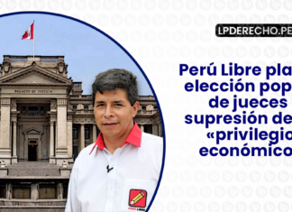 Perú Libre plantea elección popular de jueces y supresión de sus «privilegios económicos» con logo de LP
