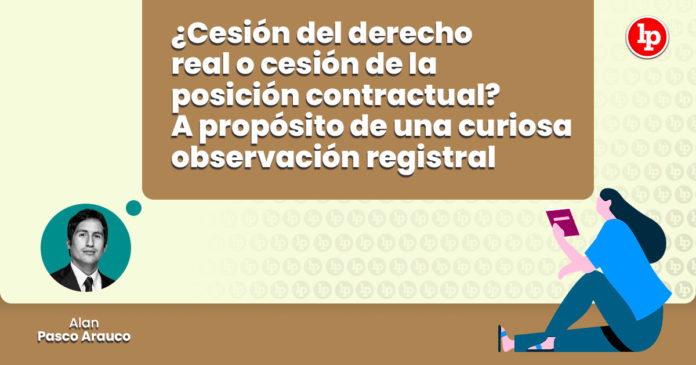 cesion derecho real cesion posicion contractual observacion registral
