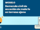 Modelo de demanda civil de accesión de edificación de mala fe en terreno ajeno