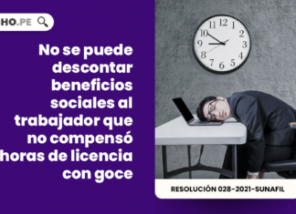 No se puede descontar beneficios sociales al trabajador que no compensó horas de licencia con goce