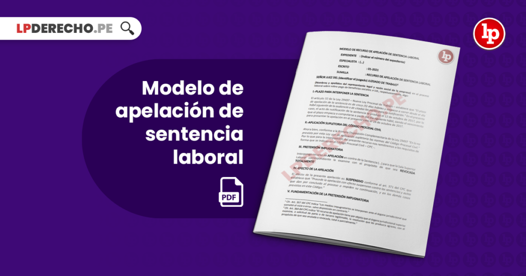 Modelo de apelación de sentencia laboral | LP
