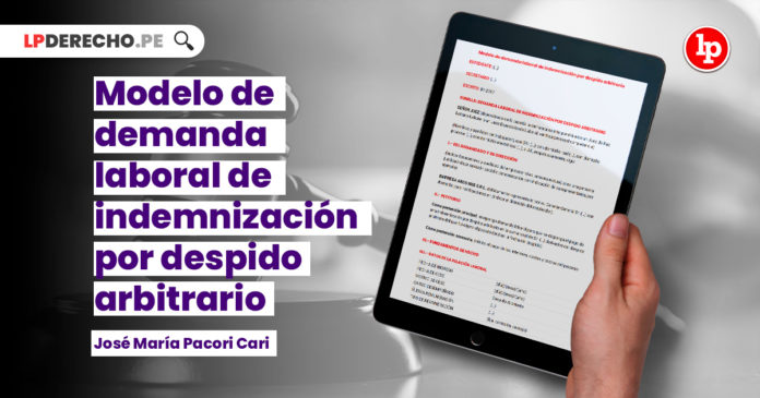 Modelo De Demanda Laboral De Indemnización Por Despido Arbitrario | LP