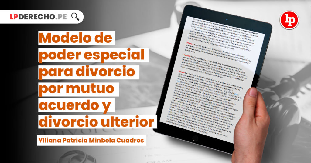 Modelo De Poder Especial Para Divorcio Por Mutuo Acuerdo Y Divorcio Ulterior Lp 0627