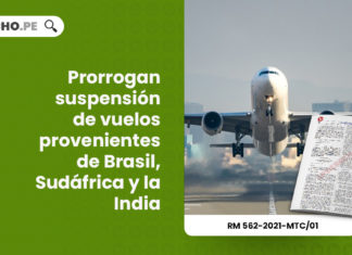 prorrogan-suspension-vuelos-provenientes-brasil-sudafrica-india-resolucion-ministerial-562-2021-mtc-01-LP