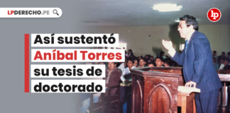 Asi sustento Anibal Torres su tesis de doctorado con logo de LP