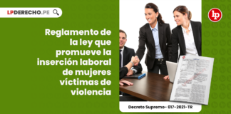Reglamento de la ley que promueve la inserción laboral de mujeres víctimas de violencia