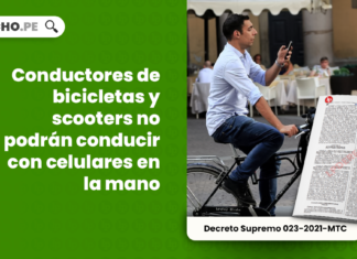 Conductores de bicicletas y scooters no podrán conducir con celulares en la mano