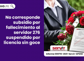 No corresponde subsidio por fallecimiento al servidor 276 suspendido por licencia sin goce