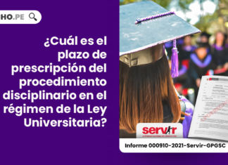 ¿Cuál es el plazo de prescripción del procedimiento disciplinario en el régimen de la Ley Universitaria?