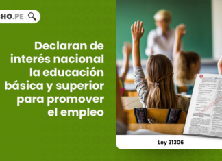 Ley 31306: declaran de interés nacional la educación básica y superior para promover el empleo