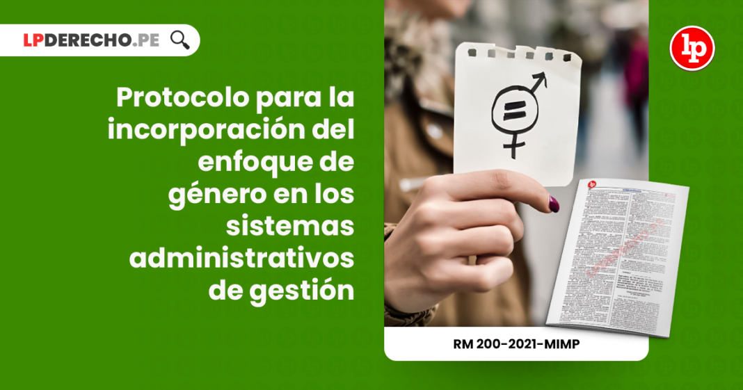 Protocolo para la incorporación del enfoque de género en los sistemas administrativos de gestión pública