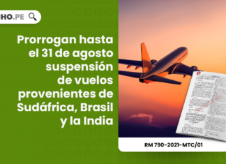 Prorrogan hasta el 31 de agosto suspensión de vuelos provenientes de Sudáfrica, Brasil y la India