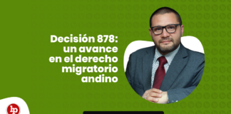 Decision 878 migratorio con logo de LP