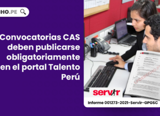 Convocatorias CAS deben publicarse obligatoriamente en el portal Talento Perú