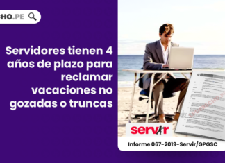 Servidores tienen 4 años de plazo para reclamar vacaciones no gozadas o truncas
