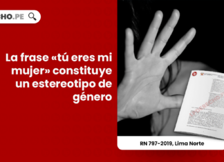 La frase «tú eres mi mujer» constituye un estereotipo de género