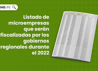 Listado de microempresas que serán fiscalizadas por los gobiernos regionales durante el 2022