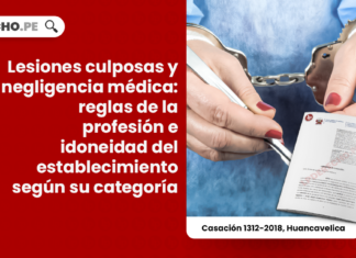 Lesiones culposas y negligencia médica: reglas de la profesión e idoneidad del establecimiento según su categoría [Casación 1312-2018, Huancavelica]