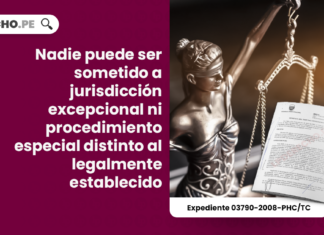 Nadie puede ser sometido a jurisdicción excepcional ni procedimiento especial distinto al legalmente establecido