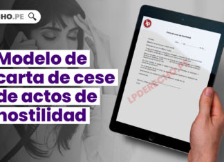 Modelo de carta de cese de actos de hostilidad