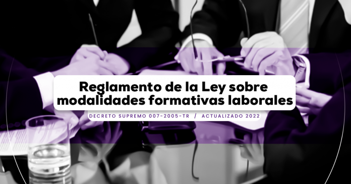 Reglamento De La Ley Sobre Modalidades Formativas Laborales Decreto Supremo 007 2005 Tr 7266