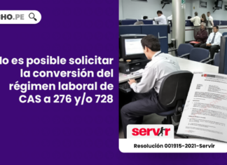 No es posible solicitar la conversión del régimen laboral de CAS a 276 y/o 728