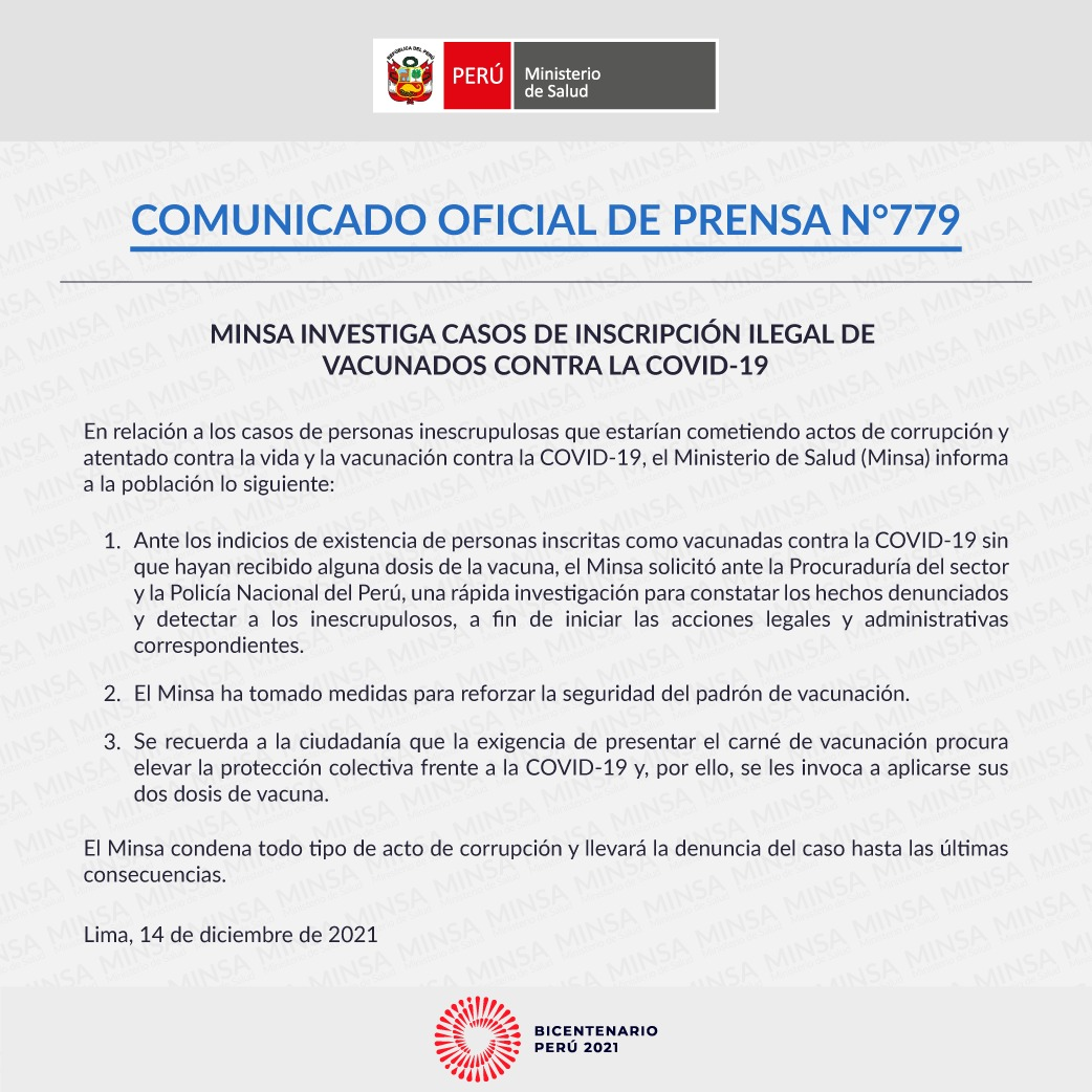 Comunicado Minsa - LPDerecho