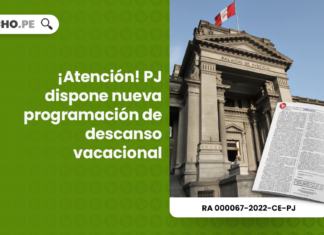 ¡Atención! PJ dispone nueva programación de descanso vacacional