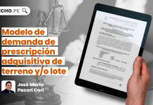 Modelo de demanda de prescripción adquisitiva de terreno y/o lote