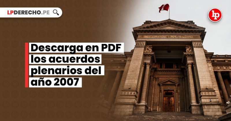 Descarga En PDF: Acuerdos Plenarios Del Año 2007 | LP