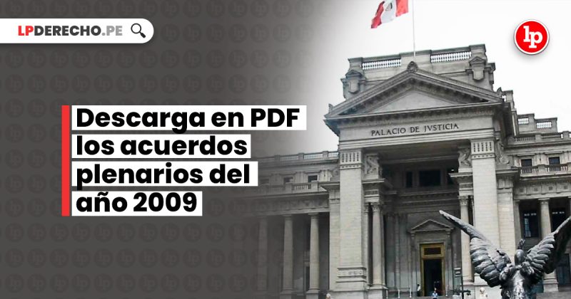 Descarga En PDF: Acuerdos Plenarios Del Año 2009 | LP